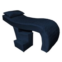 Maca Estética Ergonômica Matelassê 0,60m Isabella com Escada Veludo Azul Marinho - Pallazio