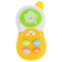 Mini Celular Baby com Som e Luzes Art Brink Amarelo ZB1005