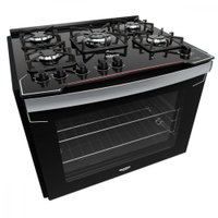 Fogão de Embutir 5 Bocas Dako com Mesa de Vidro Diplomata - 623347