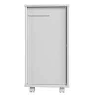 Balcão em MDP com 1 Porta 1 Prateleira e 4 Pés com Rodízios BRV Móveis Branco