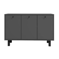 Balcão em MDP com 3 Portas e 1 Prateleira BRV Móveis - Preto