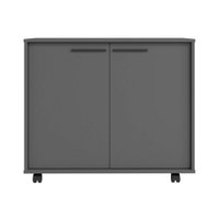 Balcão em MDP com 2 Portas 2 Prateleiras e 4 Pés com Rodízios BRV Móveis - Preto