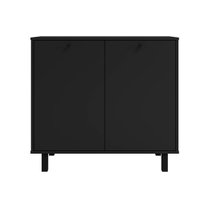 Balcão em MDP com 2 Portas e 2 Prateleiras BRV Móveis - Preto