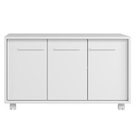 Balcão em MDP com 3 Portas 1 Prateleira e 4 Pés com Rodízios BRV Móveis -621503