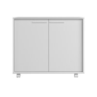 Balcão em MDP com 2 Portas 2 Prateleiras e 4 Pés com Rodízios BRV Móveis - 621508