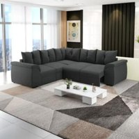 Sofá de Canto 5 Lugares com Retrátil Qatar Suede Cinza