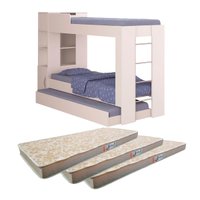 Beliche Cama Aux C/ 3 Colchões Ditália CM-15 Branco Cozy