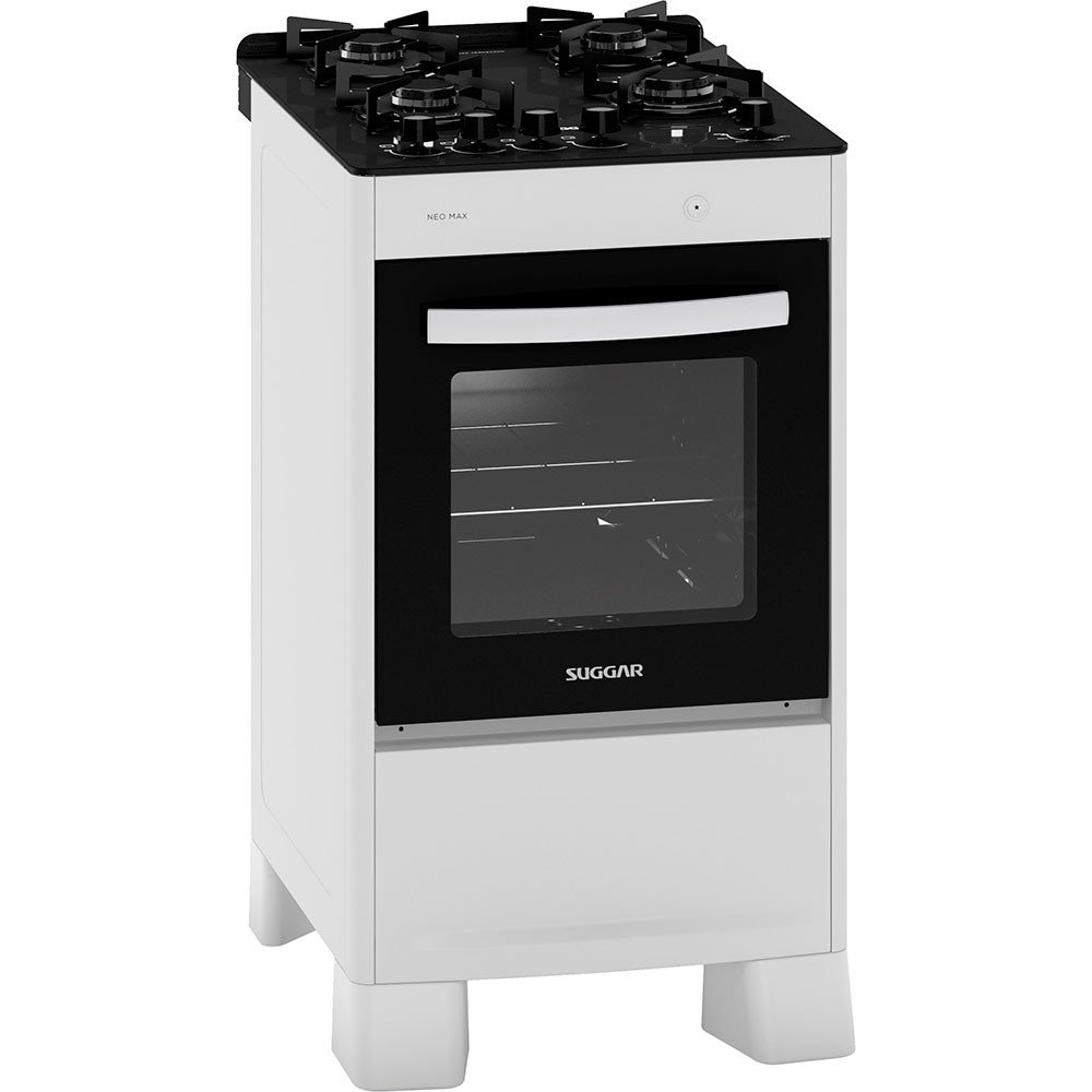 Fogão 4 Bocas Suggar Neo Max Branco Mesa em Vidro - Bivolt - Fgv403br
