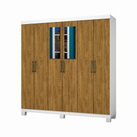 Guarda Roupa Casal Z22 6 Portas 4 Gavetas Com Espelho e Pés Carioca Móveis