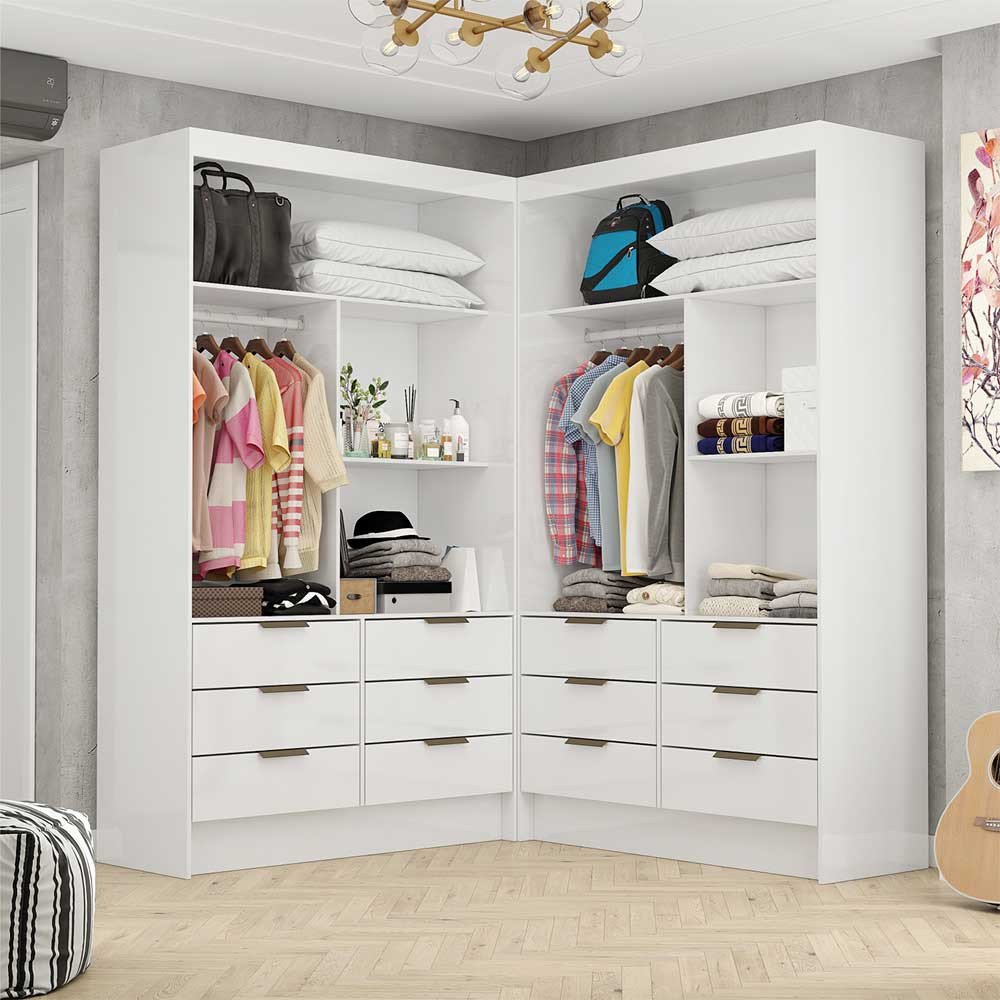 Closet Casal Duplo Sevilha Premium com 12 Gavetas Carioca Móveis Closet Casal Duplo Sevilha Premium com 12 Gavetas Carioca Móveis