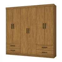 Guarda Roupa Casal Lu 6 Portas 4 Gavetas Carioca Móveis