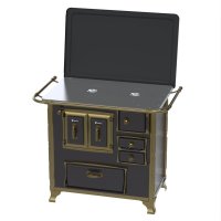 Fogao a Lenha N 1 Renaissance Chapa de Aluminio Preto
