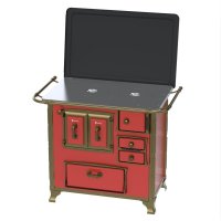 Fogao a Lenha N 1 Renaissance Chapa de Aluminio Vermelho