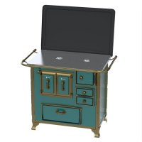 Fogao a Lenha N 1 Renaissance Chapa de Aluminio Turquesa