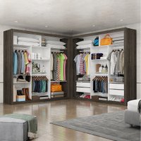 Closet Casal Premium Clarice Com 4 Gavetas 8 Prateleiras e 6 Cabideiros Carioca Moveis - 626368