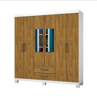 Guarda Roupa Casal A22 6 Portas 2 Gavetas Com Espelho Carioca Móveis - 626380