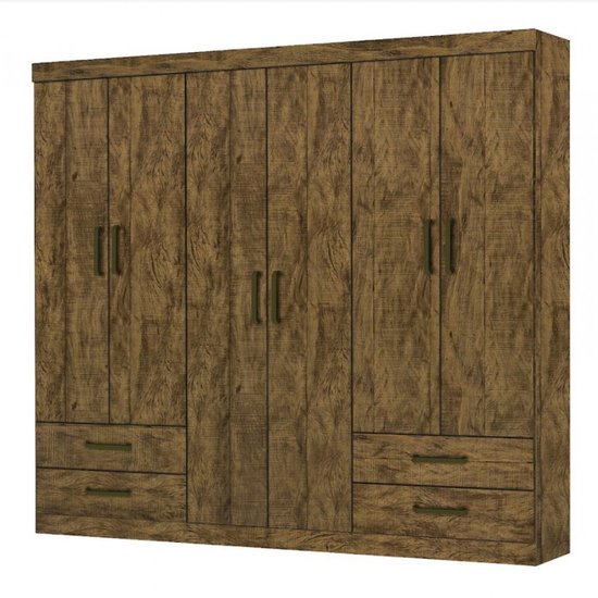 Guarda Roupa Casal Lu 6 Portas 4 Gavetas Carioca Móveis - 626404