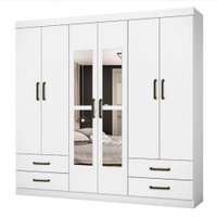 Guarda Roupa Casal Lu 6 Portas 4 Gavetas Com Espelho Carioca Móveis - 626409