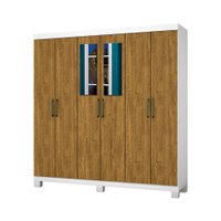 Guarda Roupa R22 6 Portas 2 Gavetas Com Espelho e Pés Carioca Móveis - 626430