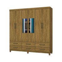 Guarda-roupa D22 6 portas 6 gavetas Com Espelho e Pés - 626441