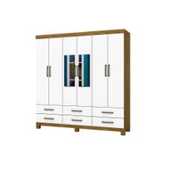 Guarda-roupa D22 6 portas 6 gavetas Com Espelho e Pés - 626443