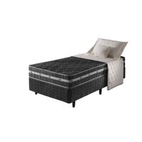 Cama Box Solteiro Preto + Colchão Espuma D45 Extra Firme Philadelphia 88x188x57cm