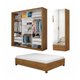 Quarto Completo Casal Closet Clarice 4 Gavetas Sapateira 2 Portas Premium e Cama Carioca Móveis Freijó