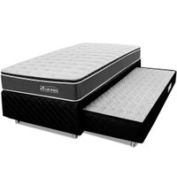 Cama Box Auxiliar Solteiro com Pillow Top Espuma Viscoelástica da Nasa e Molas Superlastic 88x188x58cm BF Colchões