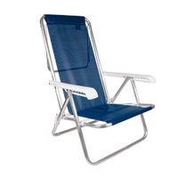 Cadeira Reclinável Alumínio 8 Posições Azul Marinho