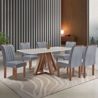 Mesa de Jantar 6 Lugares Kyra/Arizona com Vidro - 625505