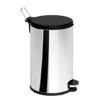 Lixeira Brinox Inox Com Pedal Tampa Preta 15 Litros