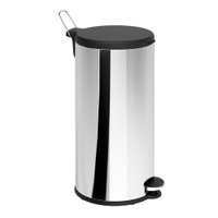 Lixeira Brinox Inox Com Pedal Tampa Preta 20 Litros