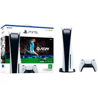 Console PlayStation 5 Standard Edition Branco C/ EA Sports FC24 C/ Controle Sem Fio Dualsense Branco