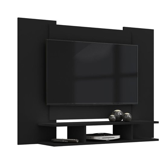 Estante Painel EJ Televisão 22 32 40 42 47 48 Polegadas com Nichos Sala Quarto Pequeno- Preto - RPM