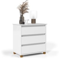 Mini Cômoda EJ 3 Gavetas Mesa Cabeceira Decoração Quarto Casal Solteiro Infantil - Branco - Lojas RPM
