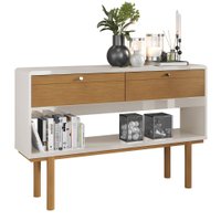 Aparador Buffet 2 Portas Basculante 1,25 Pés Madeira Catar - Tauari/Off White Perolizado - Lojas RPM