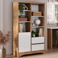Estante para Livros Space 1 Porta 2 Gavetas -  Olmo/Branco
