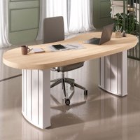 Mesa para Escritório Tamburato Organic - Carvalho/Branco