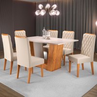 Mesa de Jantar 6 Lugares Squash - 624166 Mel/Blonde/Nude
