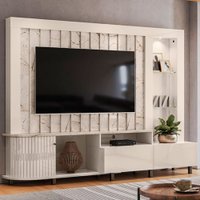Estante para Tv até 70 Polegadas Le Mans 1 Porta 2 Gavetas Calacata/Off White - 625606