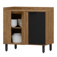 Balcão de Cozinha Toscana 1 Porta Freijó/Nero - 627072