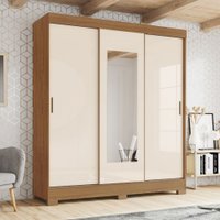 Guarda Roupa Henn Paris 3 Portas de correr com espelho 2 gavetas 627096