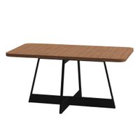 Mesa de Jantar Retangular 1,6 m Átria 1592 Carraro Nogal/Preto