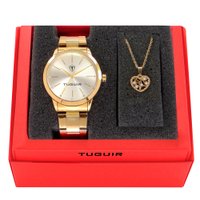 Kit Relógio Feminino Tuguir Analógico TG142 Dourado com Brinde - 627001
