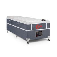 Cama Box + Colchão Castor Solteiro Plush Light Stress One Face Pocket 88x188x61cm