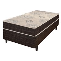 Cama Box Solteiro King Preto + Colchão San Francisco Ortopédico Espuma D33 96x203x54cm 626316