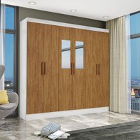 Guarda Roupa Casal 6 Portas com Espelho 2 Gavetas Reis