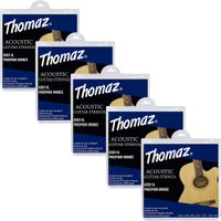 Kit 5 Encordoamentos Violão Aço 011 Phosphor Bronze 203SL Thomaz