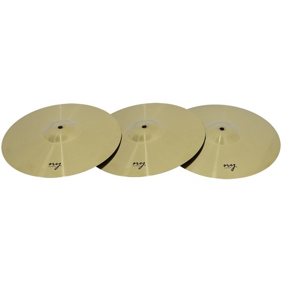 Kit 3 Pratos de Ataque para Bateria 16" Liga de Aço New York