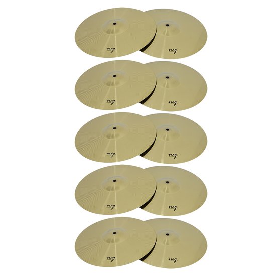 Kit 5 Pares de Pratos Splash para Bateria 12" Liga de Aço New York